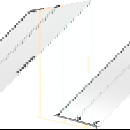 Mexen Velar L badwand 2-delige schuifwand 100 x 150 cm, transparant, geborsteld koper - 896-100-003-01-65