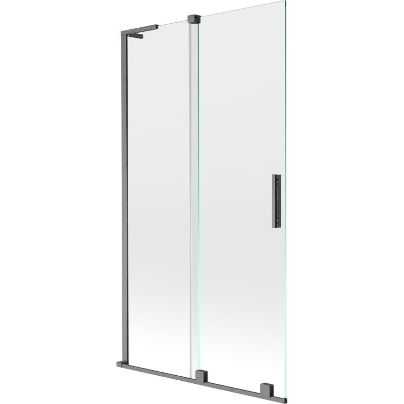 Mexen Velar L paroi baignoire 2 volets coulissante 100 x 150 cm, transparent, gris canon brossé - 896-100-003-01-66