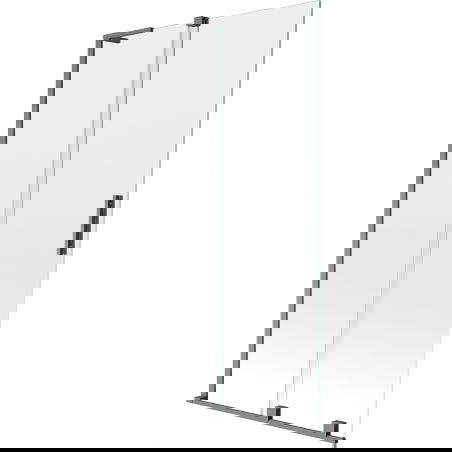 Mexen Velar L Badewannenabtrennung 2-flügelig verschiebbar 100 x 150 cm, transparent, gebürstet gun gray - 896-100-003-01-66