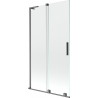 Mexen Velar L kahe tiivaga, lahtikäiv vannipaneel 100 x 150 cm, läbipaistev, harjatud gun gray - 896-100-003-01-66