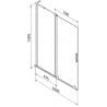 Mexen Velar L paroi baignoire 2 volets coulissante 100 x 150 cm, transparent, gris canon brossé - 896-100-003-01-66