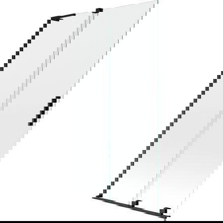 Mexen Velar L Badewannenabtrennung 2-flügelig verschiebbar 100 x 150 cm, transparent, schwarz - 896-100-003-01-70