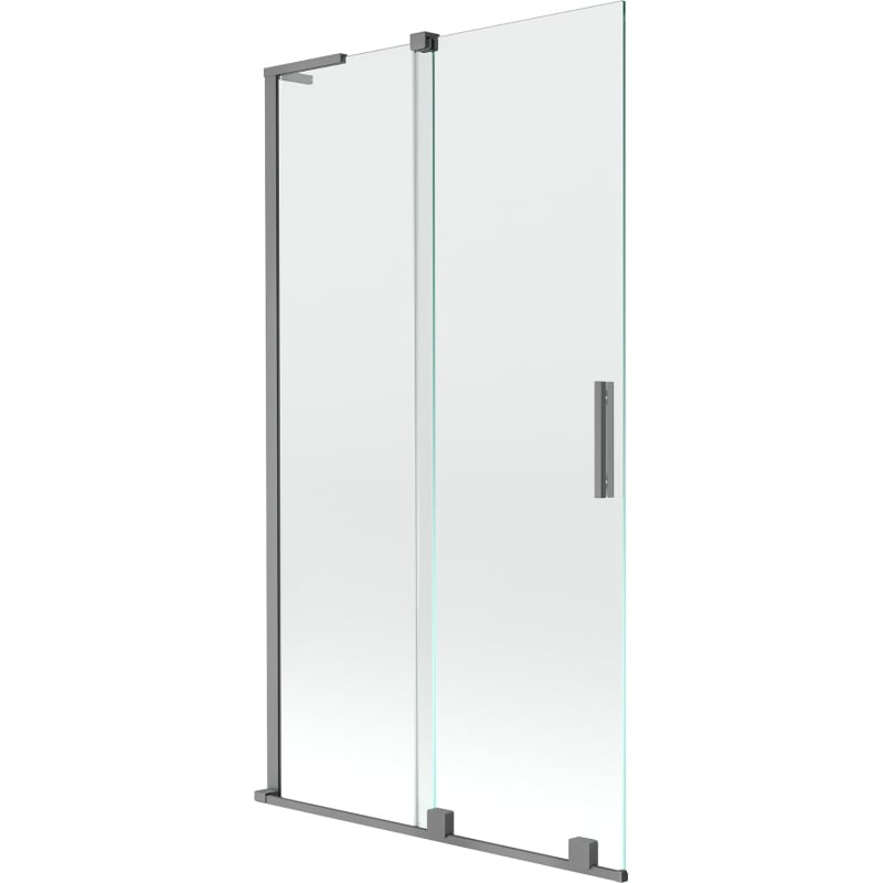 Mexen Velar L two-panel sliding shower screen 100 x 150 cm, transparent, gun metal - 896-100-003-01-95