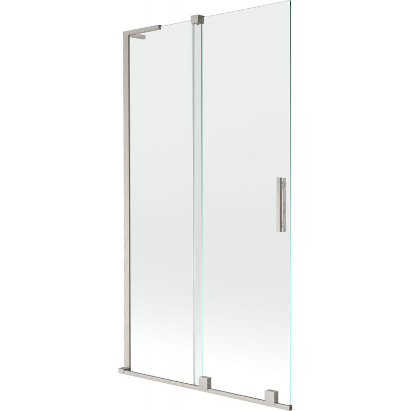 Mexen Velar L Badewannenfaltwand 2-flügelig schiebbar 100 x 150 cm, transparent, gebürsteter Nickel - 896-100-003-01-97