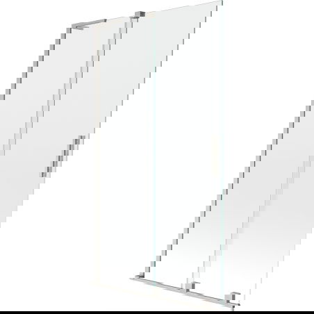 Mexen Velar L Badewannenfaltwand 2-flügelig schiebbar 100 x 150 cm, transparent, gebürsteter Nickel - 896-100-003-01-97
