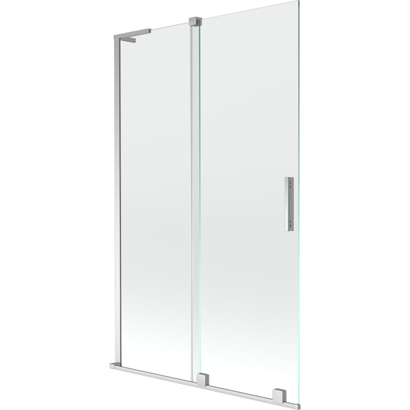 Mexen Velar L Badewannenwand 2-flügelig verschiebbar 110 x 150 cm, transparent, Chrom - 896-110-003-01-01