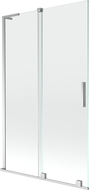 Mexen Velar L Badewannenwand 2-flügelig verschiebbar 110 x 150 cm, transparent, Chrom - 896-110-003-01-01