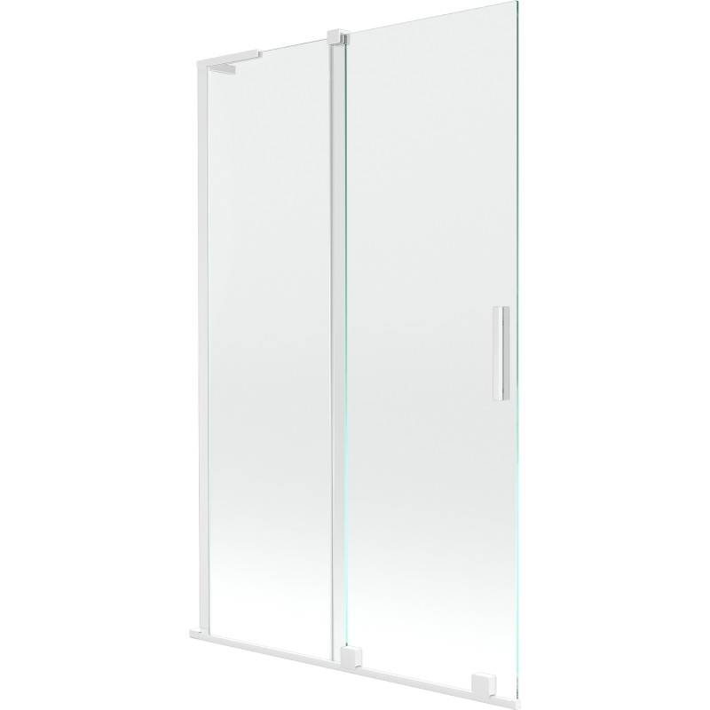 Mexen Velar L vanni duššisein, 2-osaline lükanduks 110 x 150 cm, läbipaistev, valge - 896-110-003-01-20