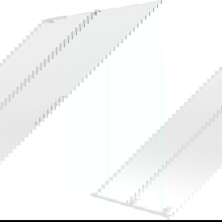 Mexen Velar L Badewannenabtrennung, 2-teilig, verschiebbar, 110 x 150 cm, transparent, weiß - 896-110-003-01-20