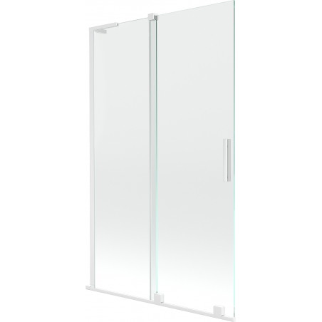Mexen Velar L vanni duššisein, 2-osaline lükanduks 110 x 150 cm, läbipaistev, valge - 896-110-003-01-20