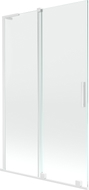 Mexen Velar L teleskopski zaslon za kadu s 2 krila, 110 x 150 cm, prozirna, bijela - 896-110-003-01-20