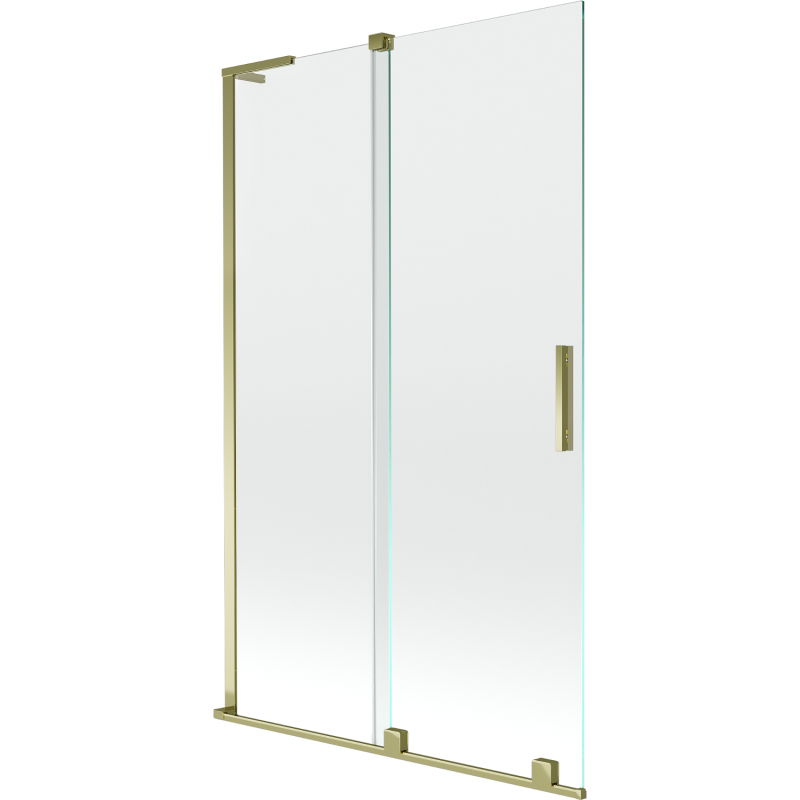 Mexen Velar L Badewannenabtrennung 2-flügelig verschiebbar 110 x 150 cm, transparent, gold - 896-110-003-01-50