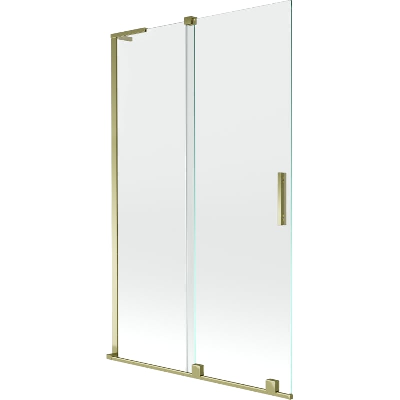 Mexen Velar L vannitoa ekraan 2-tiivaline lükanduks 110 x 150 cm, läbipaistev, kuldne - 896-110-003-01-50