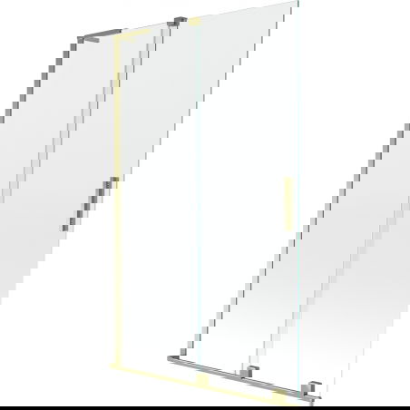 Mexen Velar L parapeito de chuveiro deslizante de 2 painéis 110 x 150 cm, transparente, dourado - 896-110-003-01-50