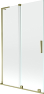 Mexen Velar L mampara de ducha 2 alas correderas 110 x 150 cm, transparente, dorado - 896-110-003-01-50