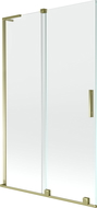 Mexen Velar L parawan nawannowy 2-skrzydłowy rozsuwany 110 x 150 cm, transparent, złoty - 896-110-003-01-50