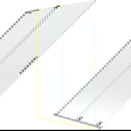Mexen Velar L Badewannenabtrennung 2-teilig schiebbar 110 x 150 cm, transparent, gebürstetes Gold - 896-110-003-01-55