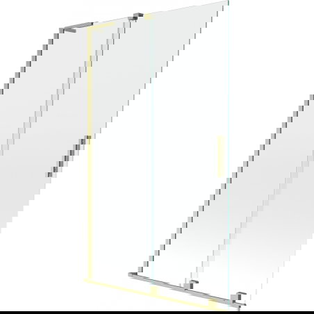 Mexen Velar L drsni paravan za kad s 2 paneloma 110 x 150 cm, prozoren, zlati brušeni - 896-110-003-01-55