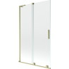 Mexen Velar L 2-osaline liuguksega dušiseina komplekt, 110 x 150 cm, läbipaistev, harjatud kuldne - 896-110-003-01-55