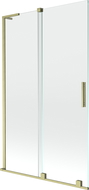 Mexen Velar L painel de banho de 2 folhas deslizantes 110 x 150 cm, transparente, dourado escovado - 896-110-003-01-55