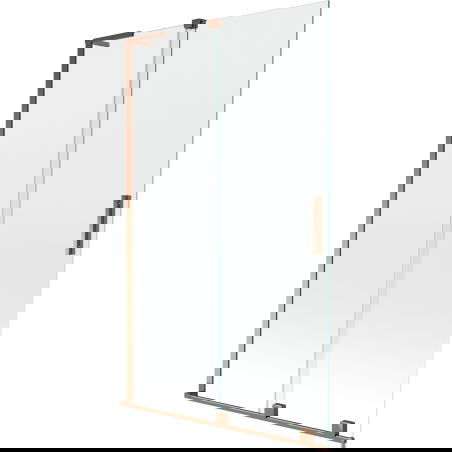 Mexen Velar L δίφυλλη συρόμενη καμπίνα ντους 110 x 150 cm, διαφανής, ροζ χρυσό