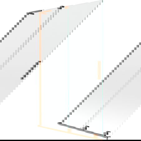 Mexen Velar L Badewannenabtrennung 2-flügelig verschiebbar 110 x 150 cm, transparent, gebürstetes Kupfer - 896-110-003-01-65