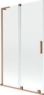 Mexen Velar L klizni paravan za tuš kabinu 2-krilni klizni 110 x 150 cm, prozirni, brušeni bakar - 896-110-003-01-65