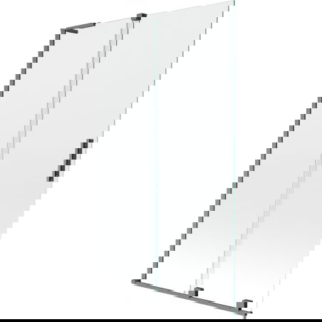 Mexen Velar L Badewannenfaltwand 2-flügelig verschiebbar 110 x 150 cm, transparent, gebürstet in Kanonengrau - 896-110-003-01-66