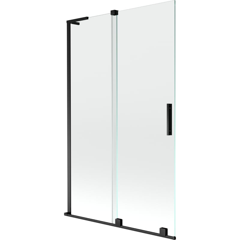 Mexen Velar L duschvägg med tvådelad skjutdörr 110 x 150 cm, transparent, svart - 896-110-003-01-70