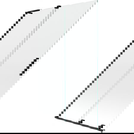 Mexen Velar L Badewannenwand 2-teilig verschiebbar 110 x 150 cm, transparent, schwarz - 896-110-003-01-70