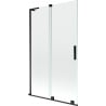 Mexen Velar L paroi de baignoire 2 battants coulissante 110 x 150 cm, transparent, noir - 896-110-003-01-70