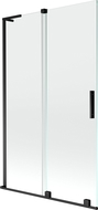 Mexen Velar L Badewannenwand 2-flügelig verschiebbar 110 x 150 cm, transparent, schwarz - 896-110-003-01-70