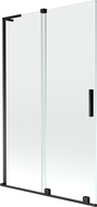 Mexen Velar L μπάνιο με δύο αναδιπλούμενες πόρτες 110 x 150 cm, διάφανο, μαύρο