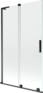 Mexen Velar L parawan nawannowy 2-skrzydłowy rozsuwany 110 x 150 cm, transparent, czarny - 896-110-003-01-70