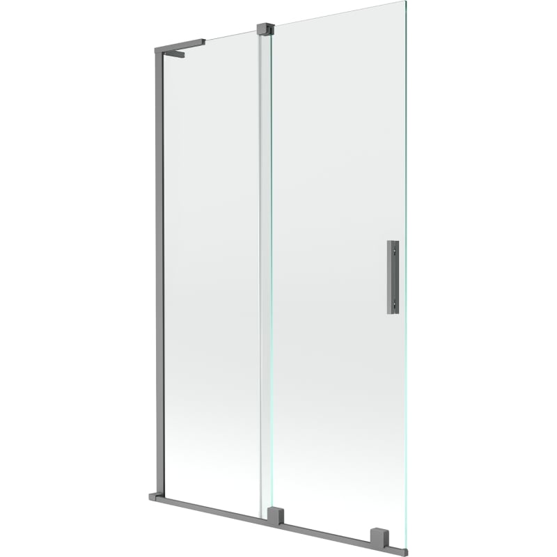 Mexen Velar L 2-osaline lükandvanniparavan, 110 x 150 cm, läbipaistev, püssmetall - 896-110-003-01-95