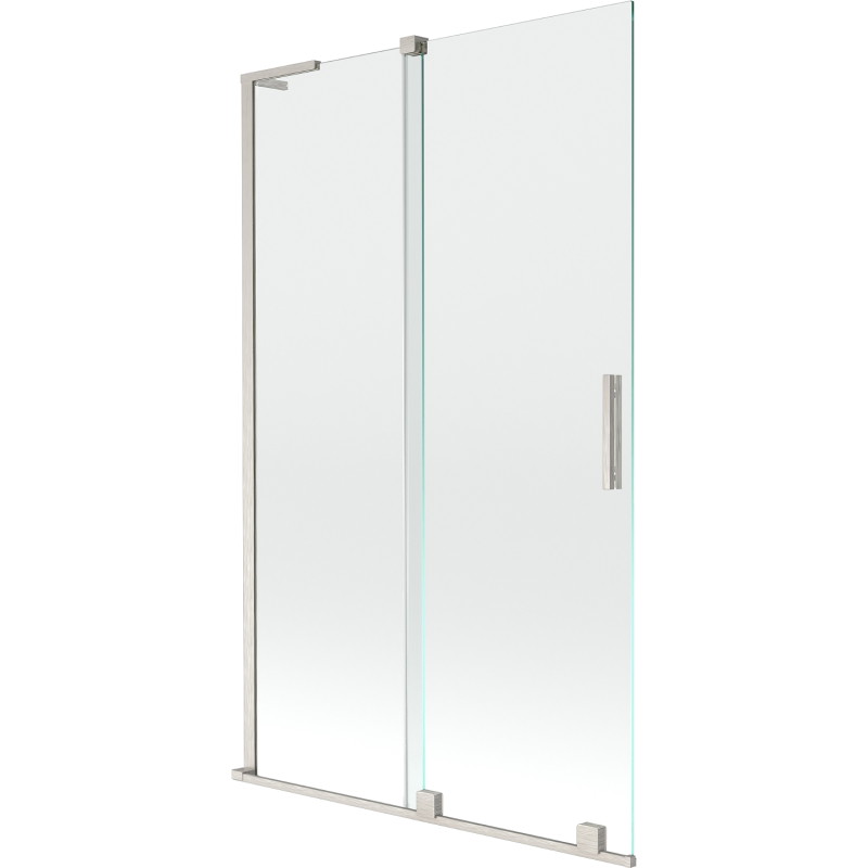 Mexen Velar L 2-paneeliga vannisein, liuglev 110 x 150 cm, läbipaistev, harjatud nikkel - 896-110-003-01-97