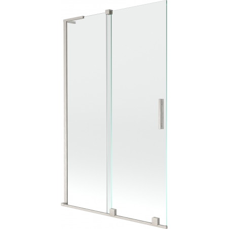 Mexen Velar L 2-paneeliga vannisein, liuglev 110 x 150 cm, läbipaistev, harjatud nikkel - 896-110-003-01-97