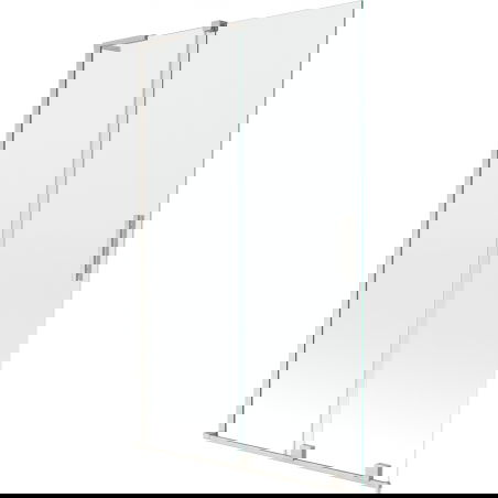 Mexen Velar L paroi de baignoire extensible à 2 volets 110 x 150 cm, transparente, nickel brossé - 896-110-003-01-97