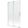 Mexen Velar L 2-paneeliga vannisein, liuglev 110 x 150 cm, läbipaistev, harjatud nikkel - 896-110-003-01-97