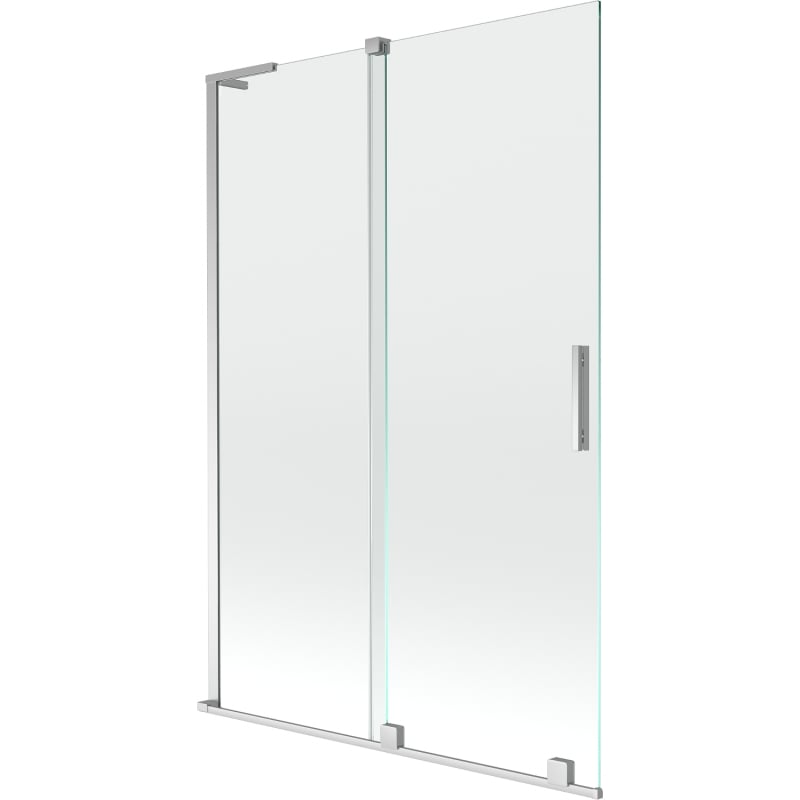 Mexen Velar L Badewannenfaltwand 2-flügelig verschiebbar 120 x 150 cm, transparent, Chrom - 896-120-003-01-01