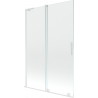 Mexen Velar L klizni paravan za tuš, 2-krilni, 120 x 150 cm, proziran, bijeli - 896-120-003-01-20