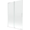 Mexen Velar L vannitoa ekraan 2-osaline lükand 120 x 150 cm, läbipaistev, valge - 896-120-003-01-20