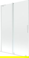 Mexen Velar L badwand scherm 2-delig schuifbaar 120 x 150 cm, transparant, wit - 896-120-003-01-20