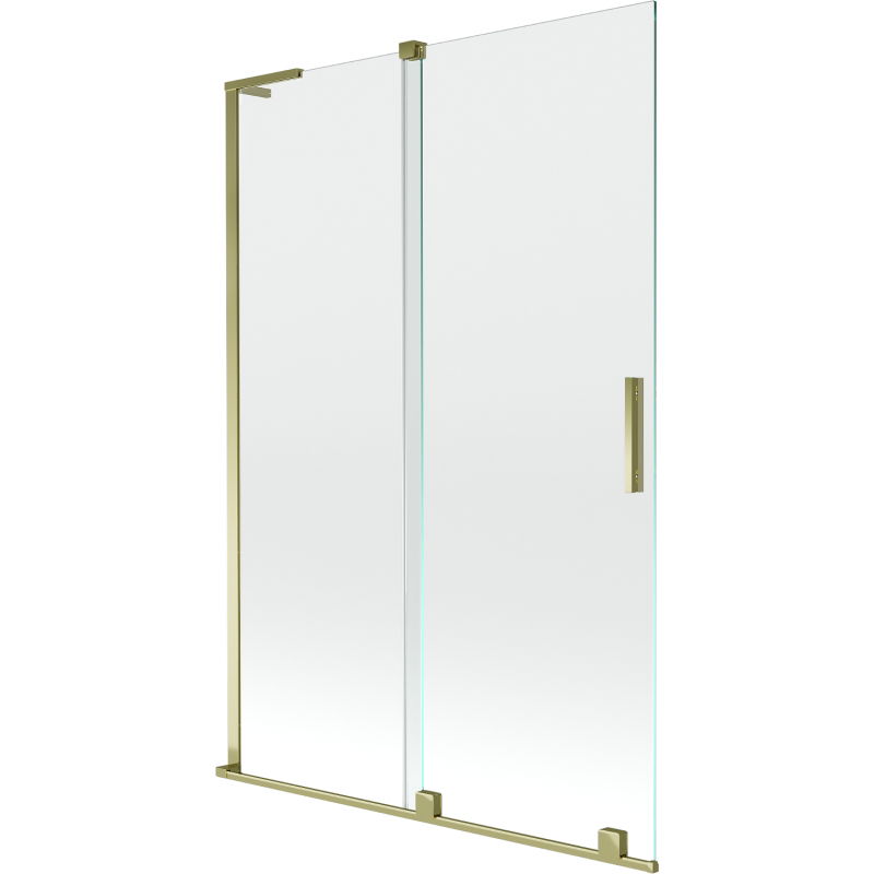 Mexen Velar L Badewannenfaltwand 2-flügelig verschiebbar 120 x 150 cm, transparent, gold - 896-120-003-01-50