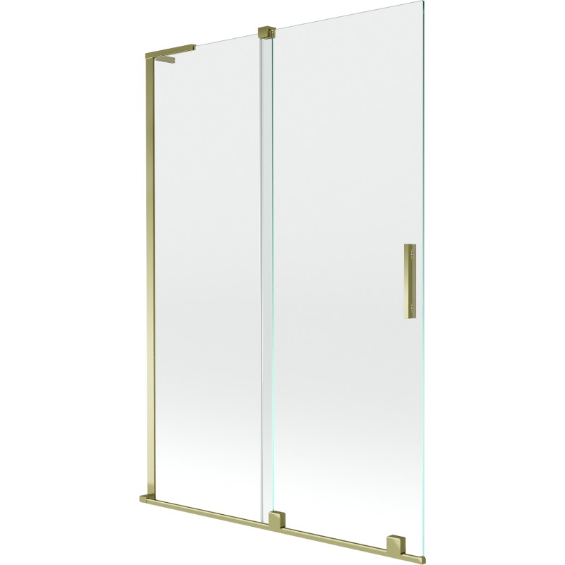 Mexen Velar L klizni paravan za kadu s dva krila 120 x 150 cm, proziran, zlatni - 896-120-003-01-50