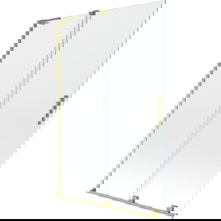 Mexen Velar L badwand 2-delig schuifbaar 120 x 150 cm, transparant, goud - 896-120-003-01-50