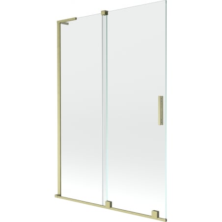 Mexen Velar L Badeabtrennung 2-flügelig verschiebbar 120 x 150 cm, transparent, gold gebürstet - 896-120-003-01-55