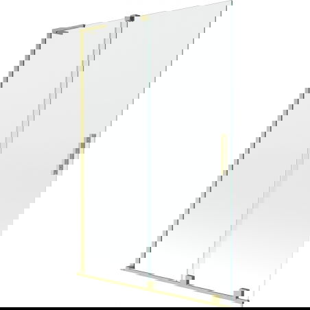 Mexen Velar L zweiflügelige, verschiebbare Duschwand 120 x 150 cm, transparent, gebürstetes Gold - 896-120-003-01-55