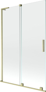 Mexen Velar L 2-delige verschuifbare douchewand 120 x 150 cm, transparant, geborsteld goud - 896-120-003-01-55