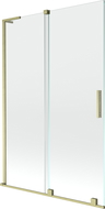 Mexen Velar L badwand scherm 2-delig schuifbaar 120 x 150 cm, transparant, goud geborsteld - 896-120-003-01-55
